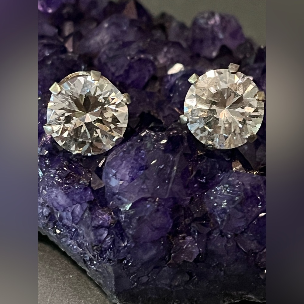 COPY - Vintage Sterling Silver Cubic Zirconium Earrings